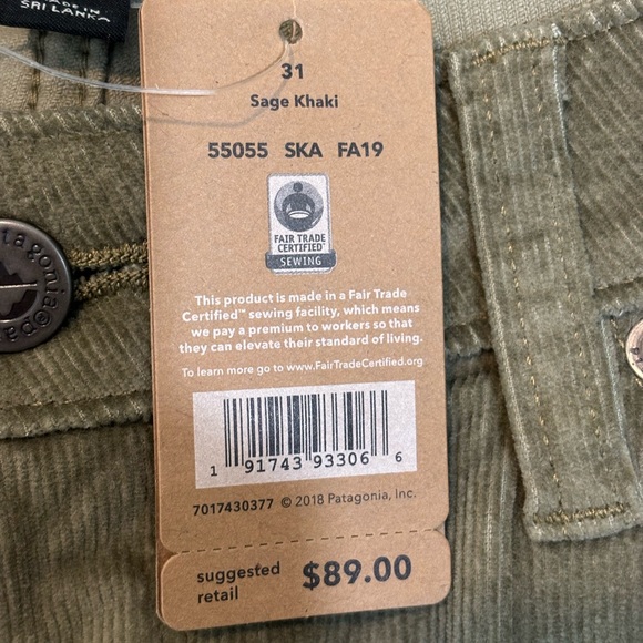 Patagonia Fitted Corduroy Pants Sage Khaki Women’s Size 31 - Picture 6 of 7